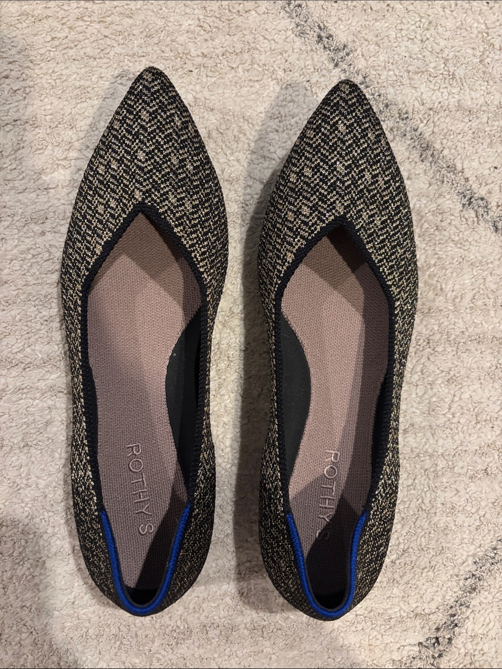 Rothy's The Point II in Sparkle Herringbone